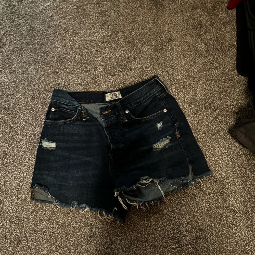 Free People Dark Blue Jean Shorts